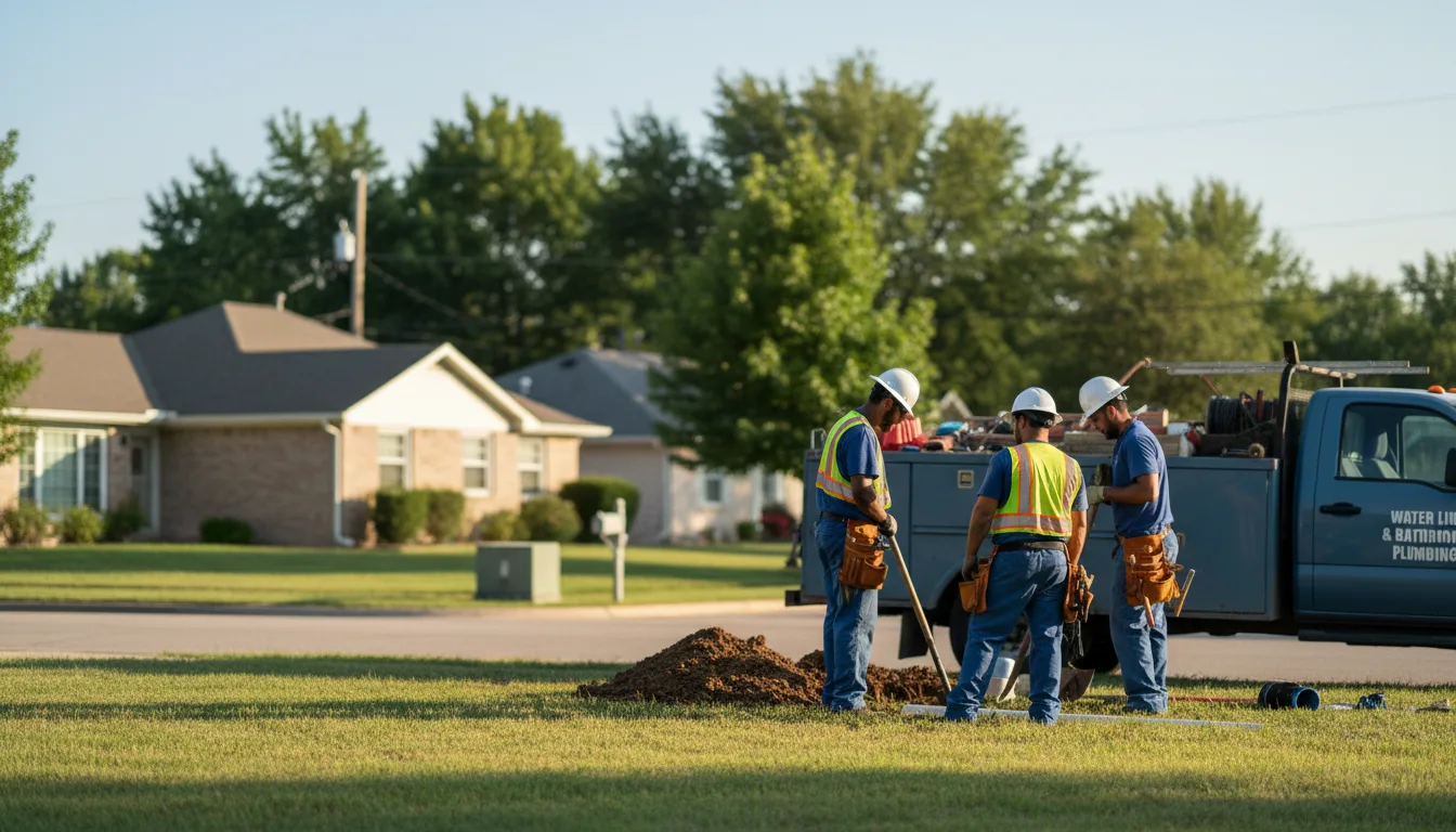 Residential water line and bathroom plumbing service in Malcom, IA